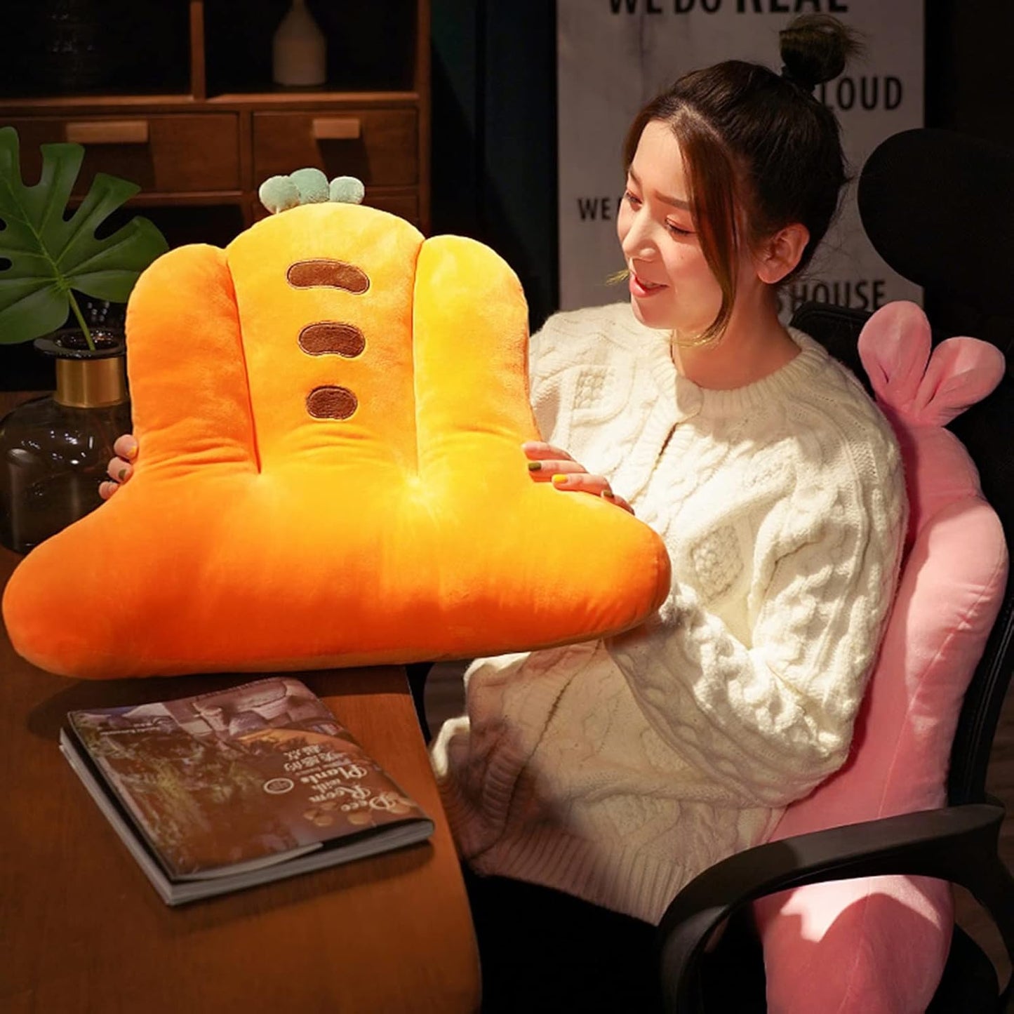 Bed Rest Reading Pillow with Arm,Wedge Adult Backrest Lounge Cushion,Back Lumbar Support Cushion for Sitting Up in Bed/Couch（Optional Blanket） (Color : H with Blanket, Size : 50 * 45CM)