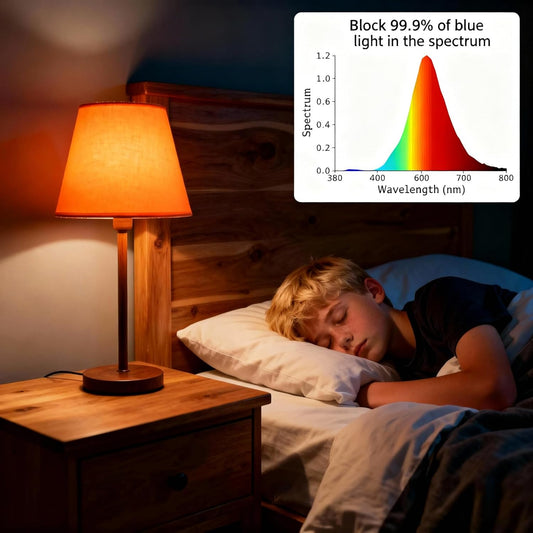 Amber Sleep Light Bulbs with Remote Control-800LM 9W (60W Equivalent),Blue Light Blocking,Dimmable,1800K-6500K,E26,Warm and Reading Light Bulb for Home Decor,2Bulb&1Remote