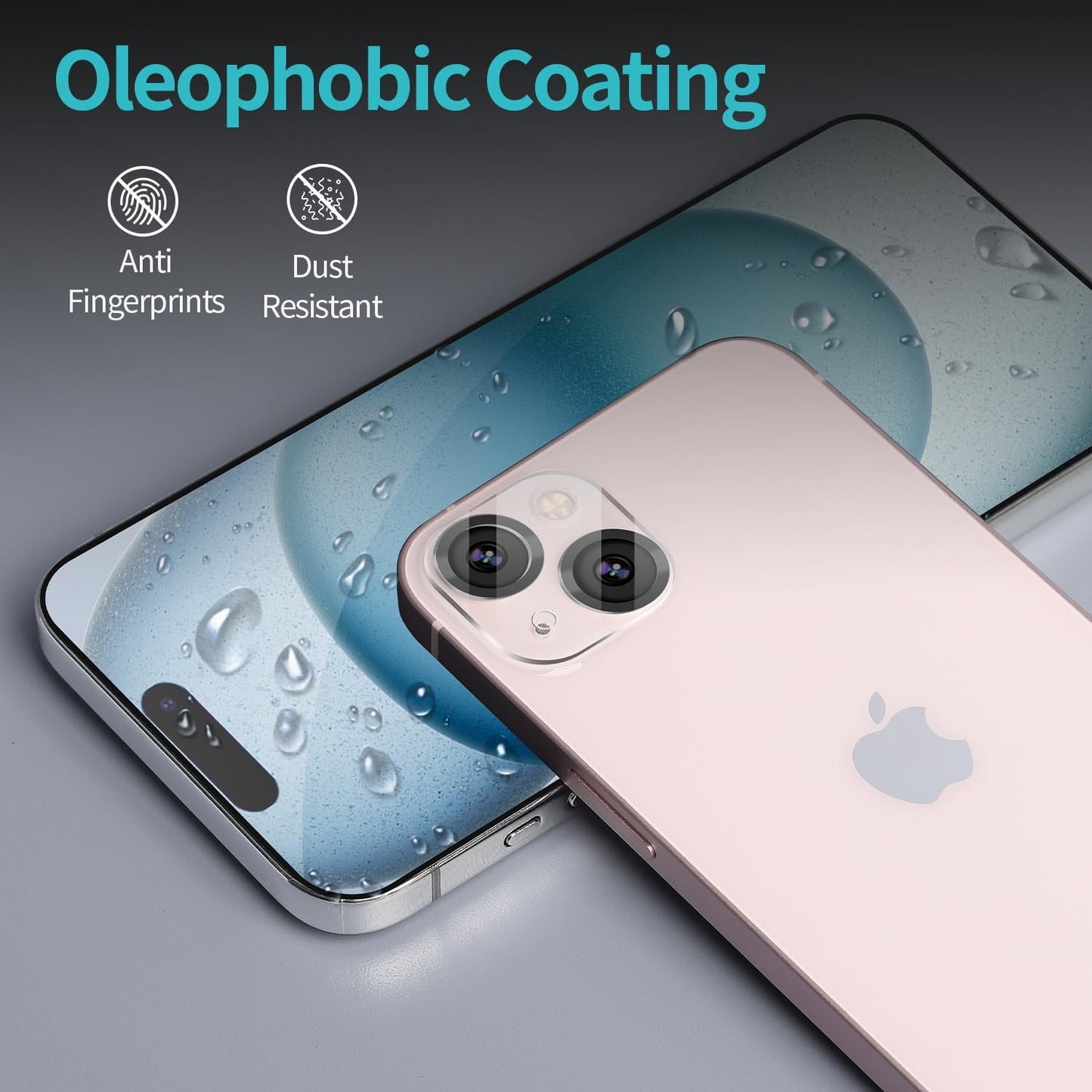 PEHAEL 2+2 Pack for iPhone 15 Privacy Screen Protector with Camera Lens Protector Full Coverage Anti-Spy Tempered Glass Film 9H Hardness Easy Installation Bubble Free [6.1 inch]