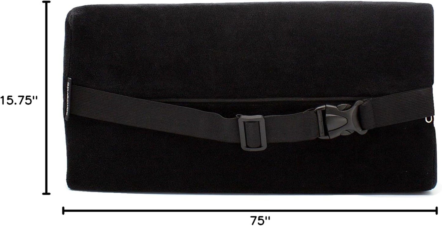 SAMSONITE - Half Moon Lumbar Support Pillow, Elevates Comfort, 100% Pure Memory Foam, Fits Most Seats
