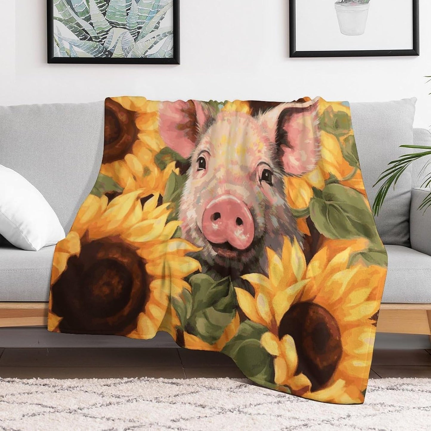Smiling_77725070 Blanket Super Soft Lightweight Throw Blanket Cute Cozy Warm Bed Blanket Decorative Fuzzy Blanket All-Season Home Decor Gift for Sofa Couch Living Room 50"*60"（130 * 150cm）