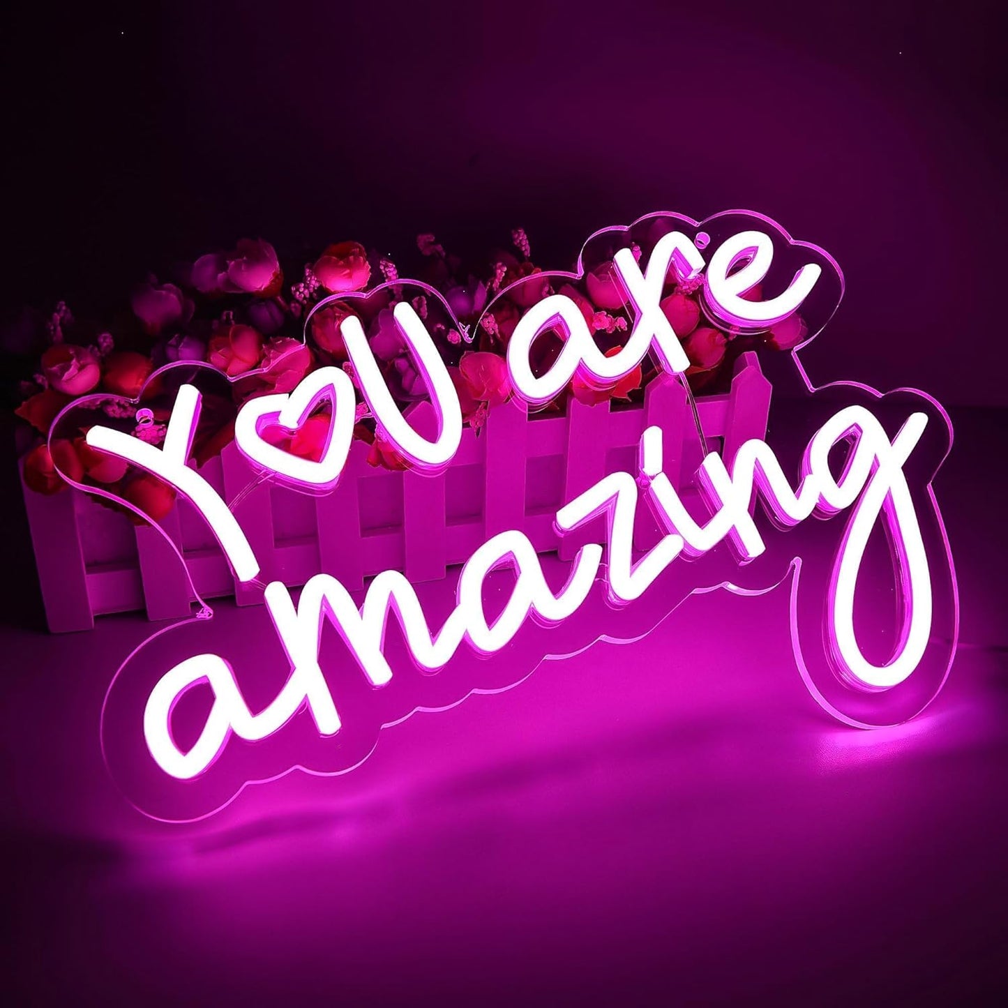 Pink You Are Amazing Neon Signs for Wall Decor,Amazing Led Neon for Girls Bedroom Wall Decor,Girls Light Up Sign for Birthday Wedding Party,Valentines Day Decor,Size 13.8 * 9.1 Inches（JTLD100）