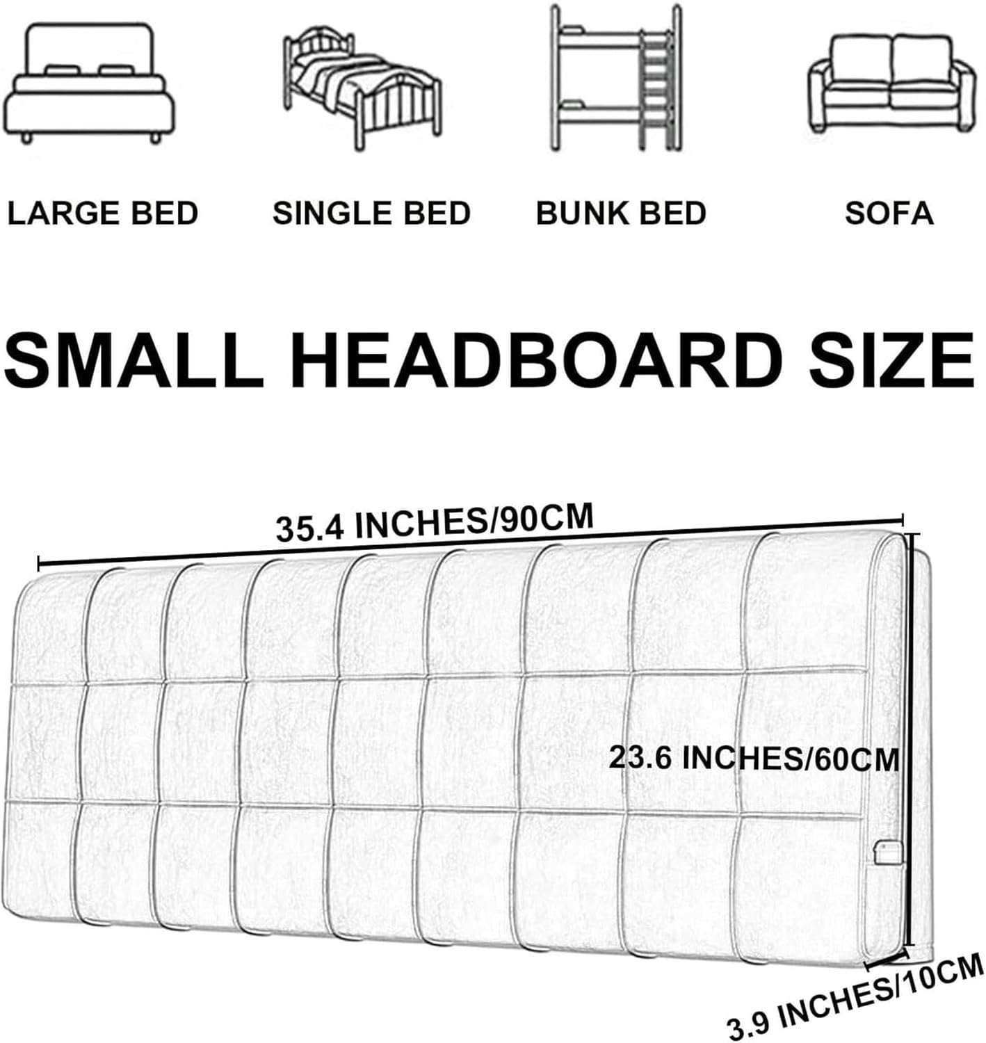 AMNOOL Tufted Button Headboard Large Bolster Bedside Support Cushion for Pregnancy,Wall Pillowboard Headboard Upholstered Bedroom Backrest Fleece Cover-1-