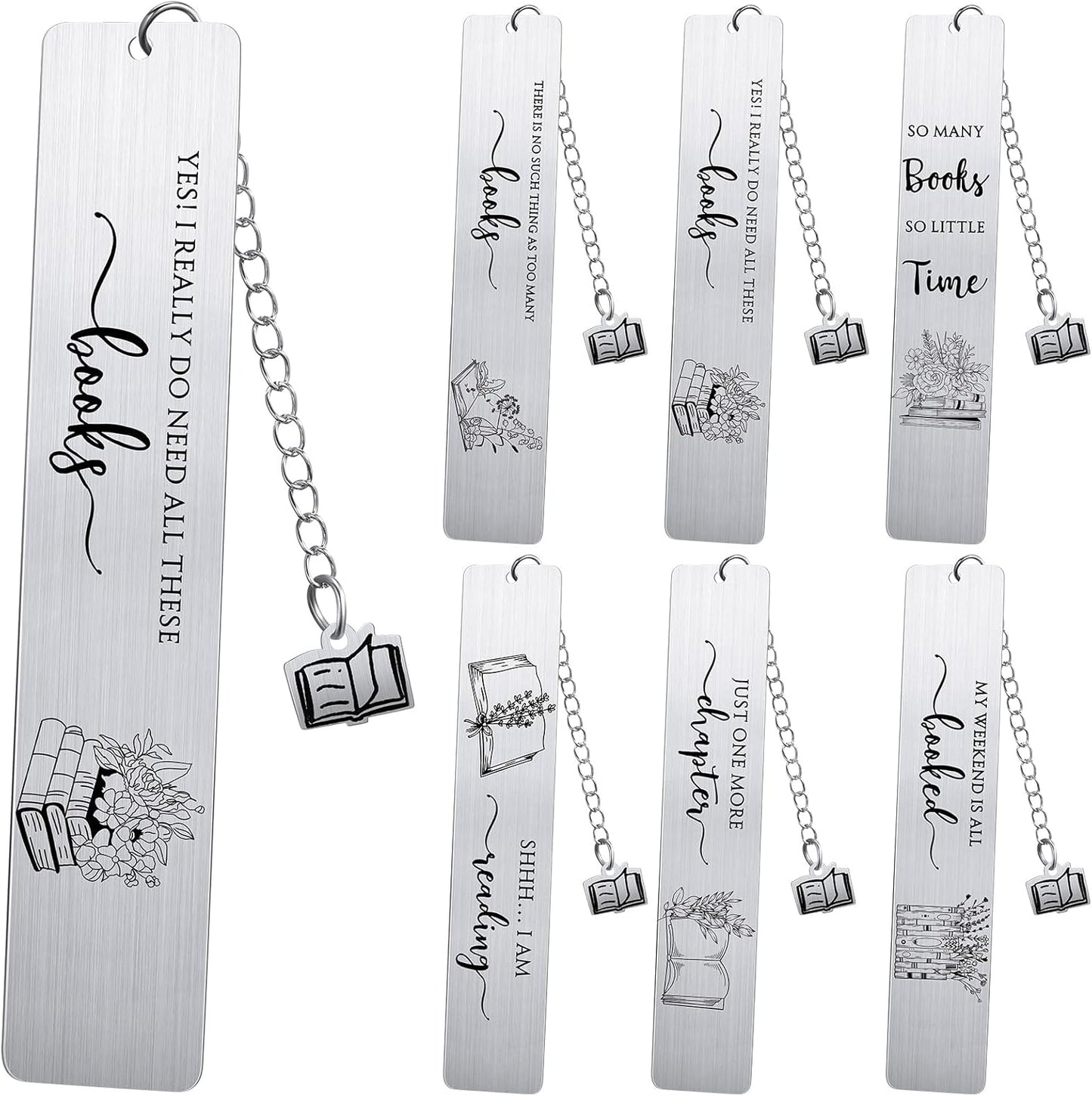 Skyygemm 24 Pcs Book Lovers Gift for Her Him Metal Bookmarks 6 Styles Library Reading Bookmarks Book Club Gift Ideas for Students Senior College