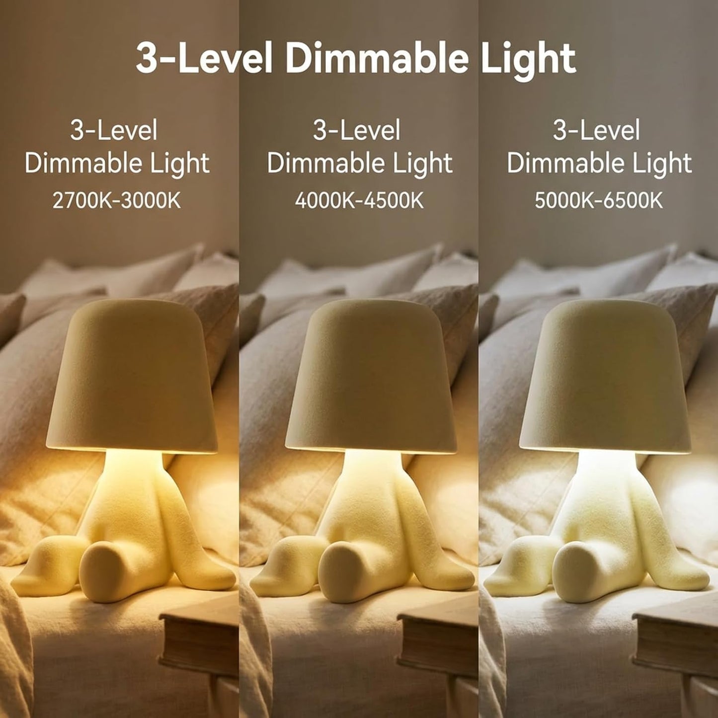 Bedside Touch Control Table Lamp, Golden Decor Thinker Statue LED Table Lamp With USB Port, 3 Way Dimmable Modern Night Light Nightstand Lamp For Home Living Room Office Shelf Decor (yellow-D)