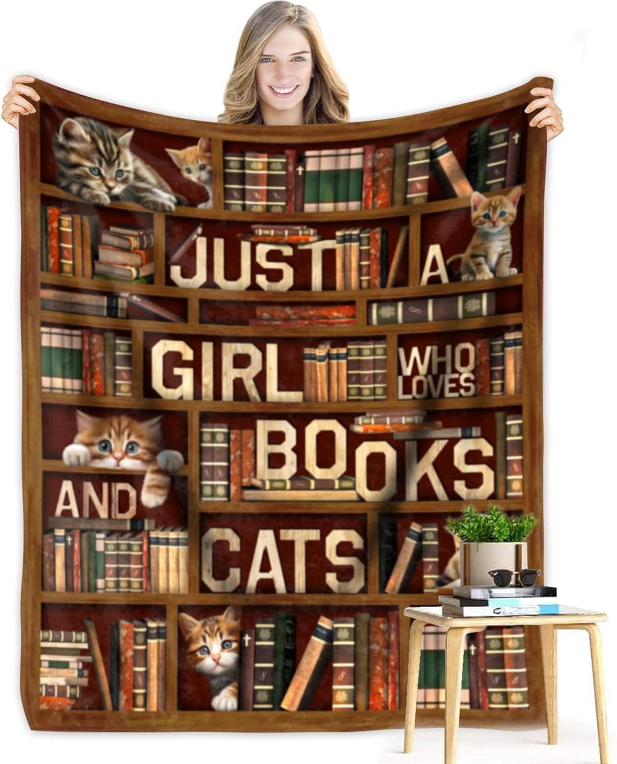 Book Lovers Gifts Blanket - Librarian Gifts Throw Blanket - Book Club Gift for Reading Lover Bookish - Literary Gift Ideas - Best Bookworm Blankets on Birthday Christmas Graduation 50x60 Inch