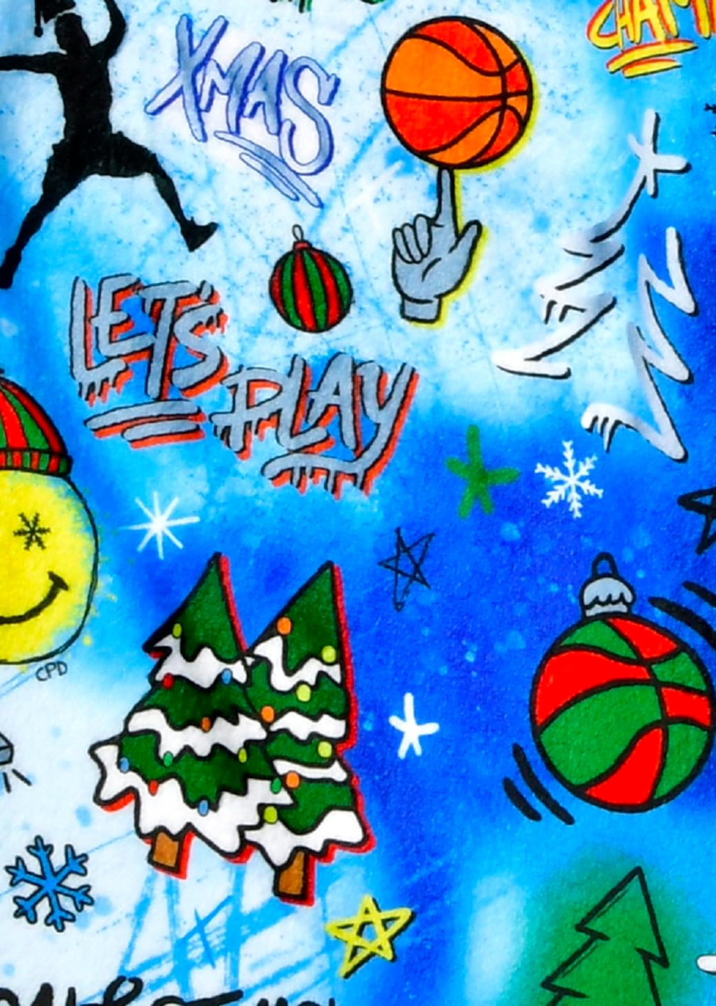 iscream + Corey Paige Designs Holiday Print Silky Soft Plush 56" x 60" Premium Fleece Throw Blanket - Holiday Hoops