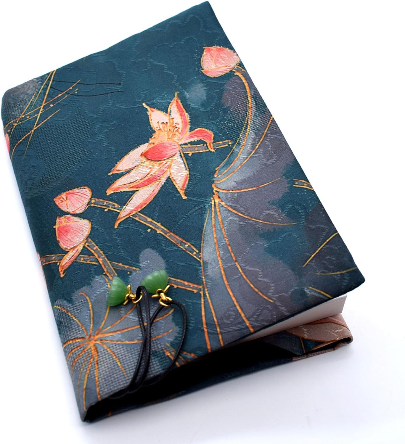 BLBMH A6 Book Covers Planner Cover Protector Fit for 4x6 inch Adjustable Travelers Notebook Cover Fabric Softcover Protector for Women Book Lovers Gifts - Lotus 6in