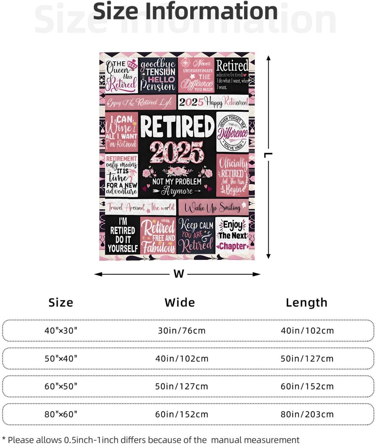 RETIREDS 2025 NOT My Problems Anymore Blanket Soft Cozy Throw Funny Retirement Gift for Men Women Retiree Party Celebration Present