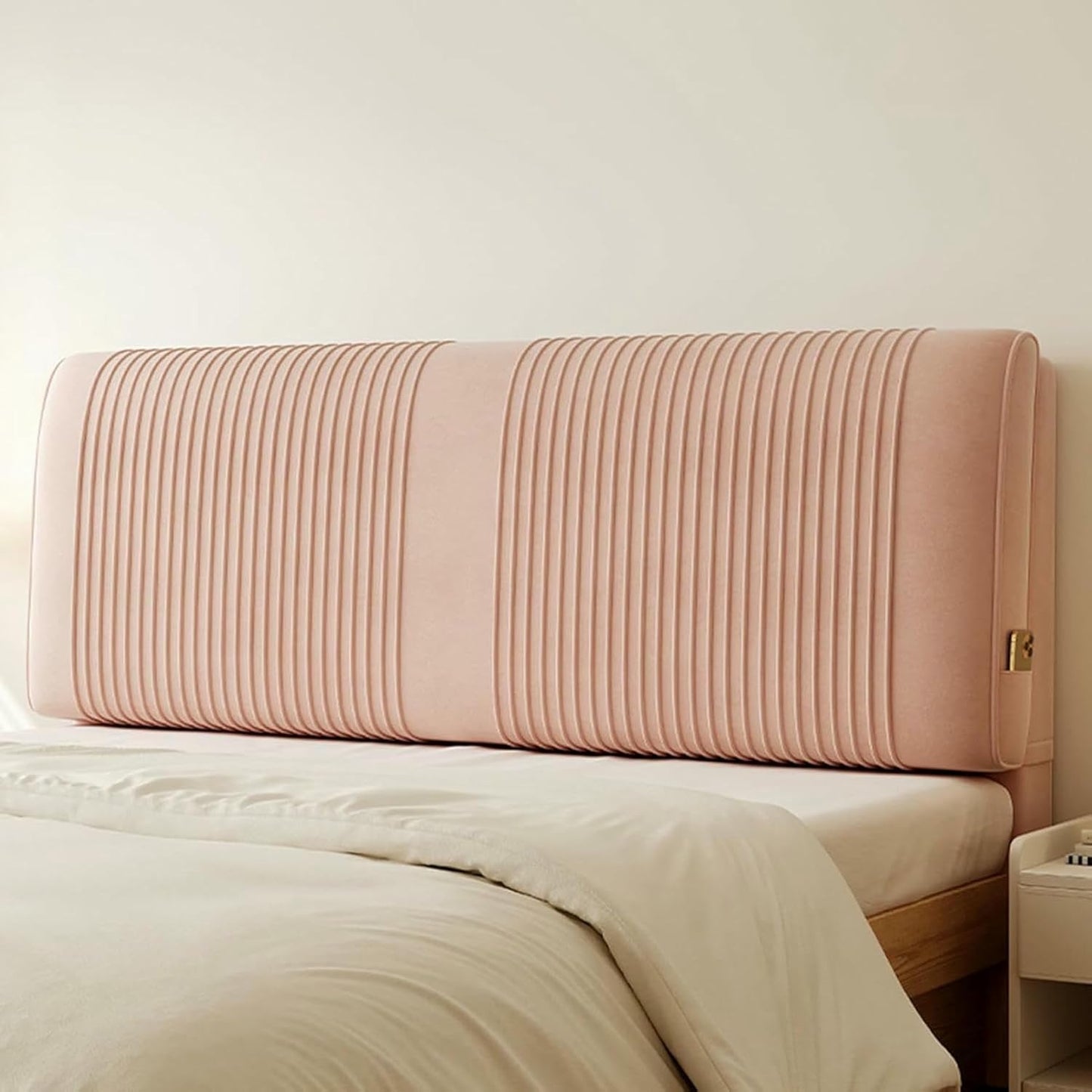 Rectangular Bedside Pillow Headboard Cushion Bed Backrest Wall Headboard,Solid Color Pillowboard Double Reading Pillow Support Upholstered Bed Pillow,Gray,Straps/47x23x4In