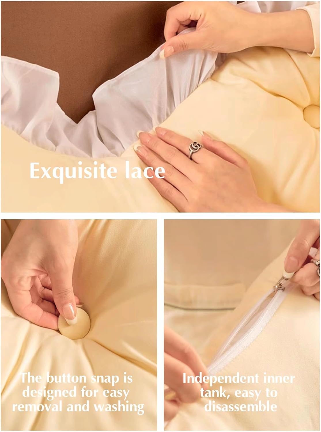 Wedge Headboard Pillow Dorm Home Reading Pillow Back Support for Sitting Up in Bed Bolster Oversize Lumbar Cushion Body Bedrest with Removable Cover(Size:70"/180cm,Color:Light Gray)