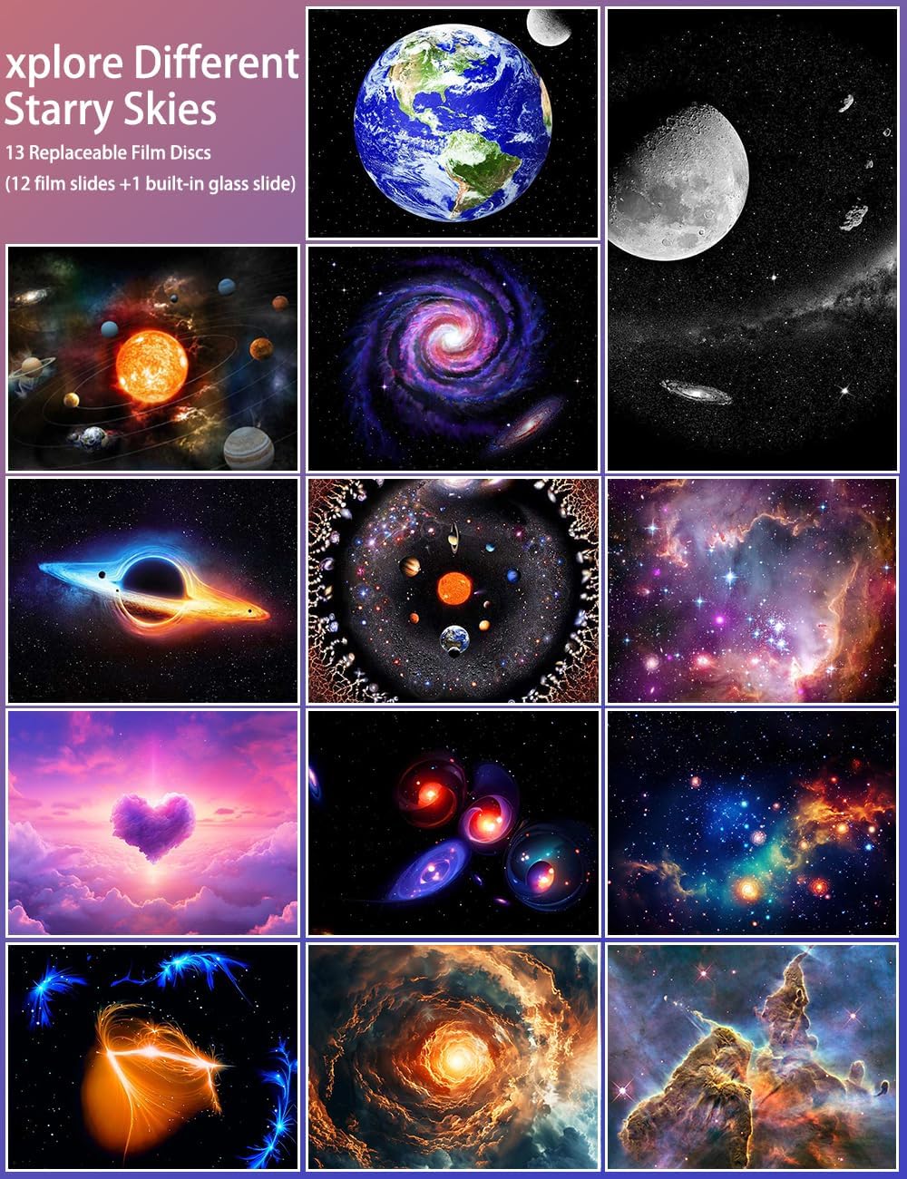 Pro Galaxy Projector, 13 in 1 Planetarium Star Projector for Bedroom Decor, 360° Rotating Nebula Projector Lamp, Timmer Starry Night Light Sleep Projector for Kids,Ceiling,Room Decoration,Gifts