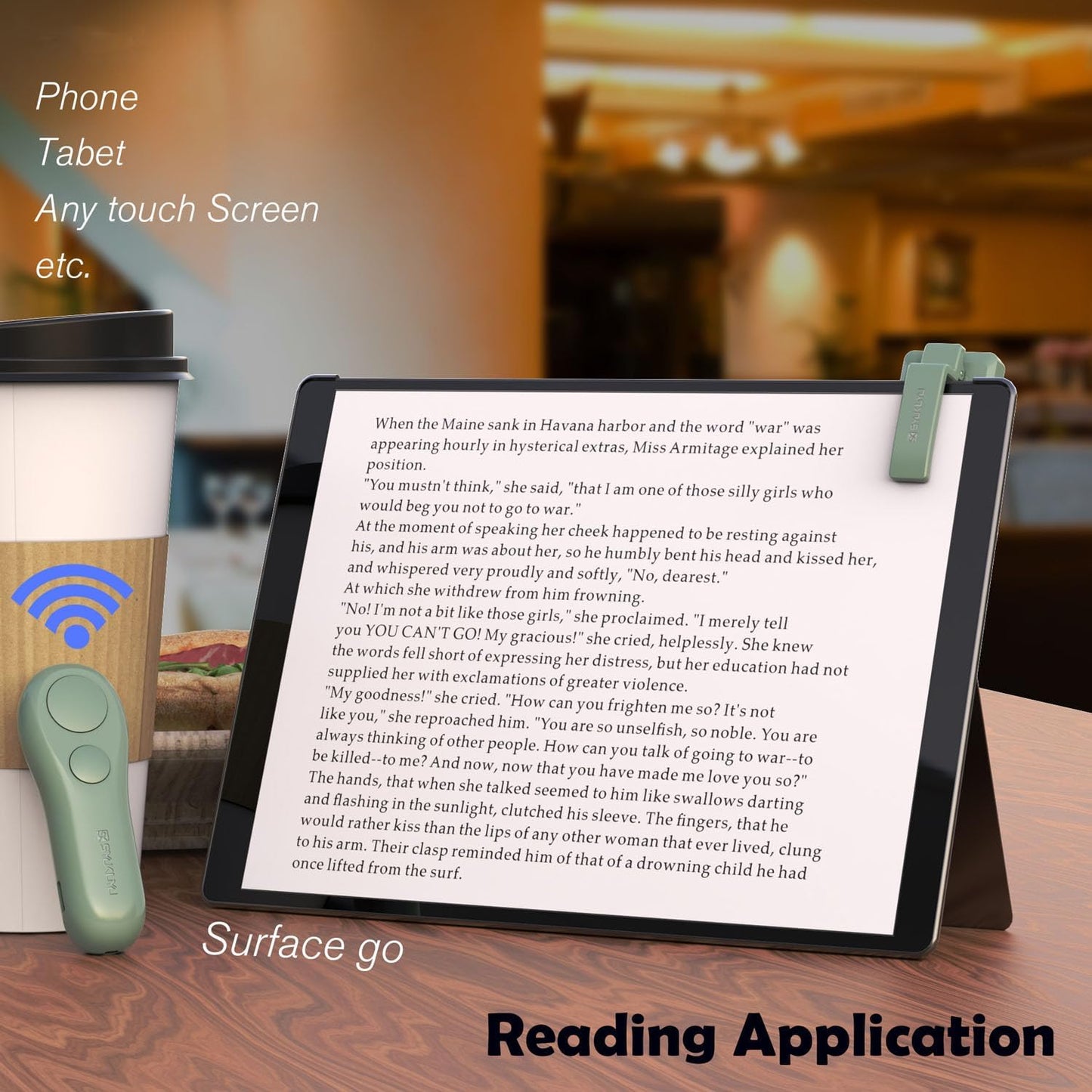 SK SYUKUYU RF Remote Control Page Turner for Kindle Reading Ipad Surface Comics, iPhone Android Tablets Reading Novels Taking Photos(Green)