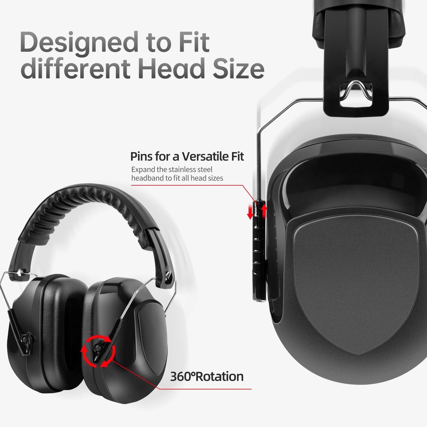 Noise Reduction Ear Muffs for Adult, 34dB Noise Cancelling Headphone for Shooting