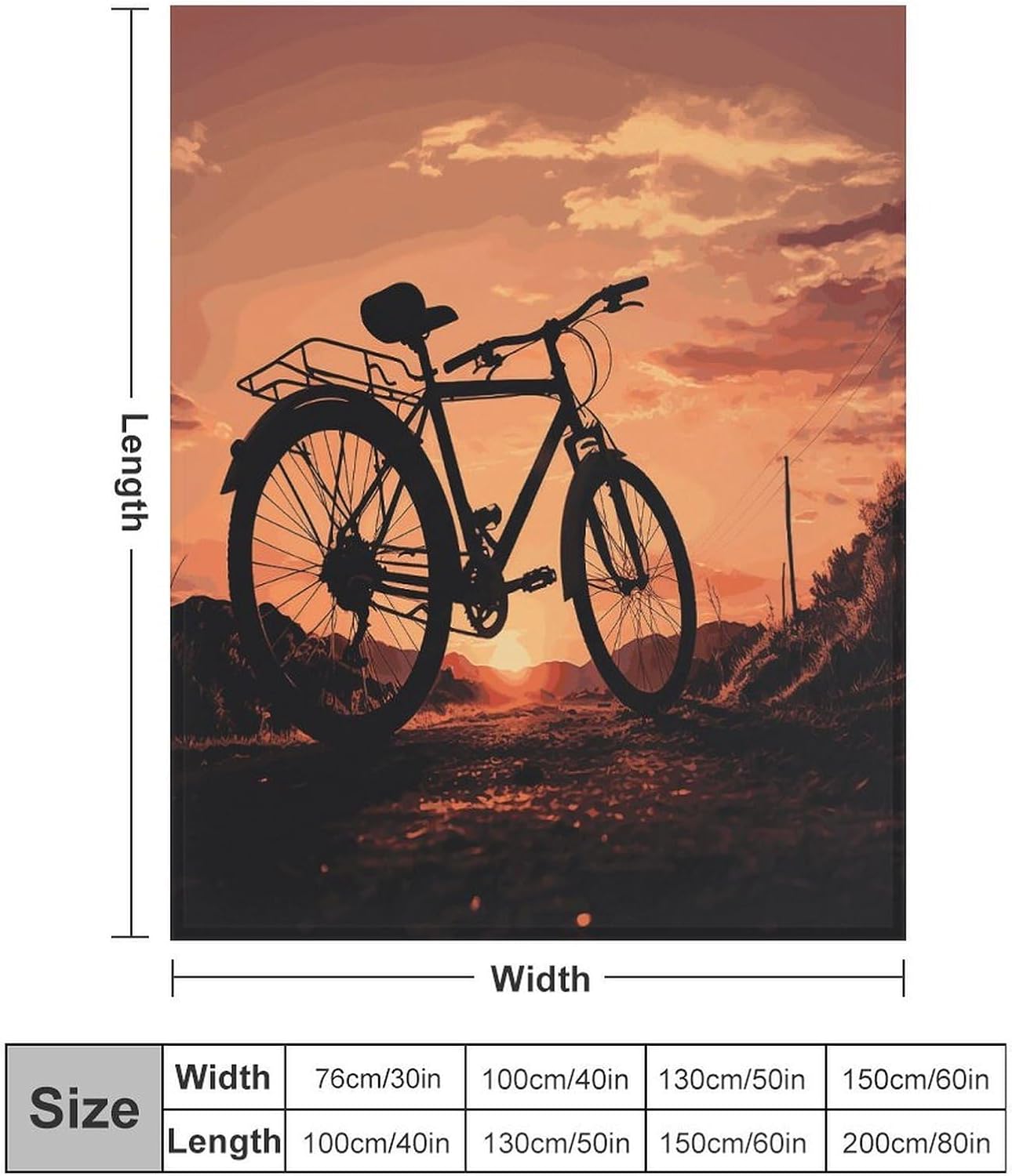 Road Bicycle Blanket Super Soft Lightweight Throw Blanket Cute Cozy Warm Bed Blanket Decorative Fuzzy Blanket All-Season Home Decor Gift for Sofa Couch Living Room 60"*80"（150 * 200cm）