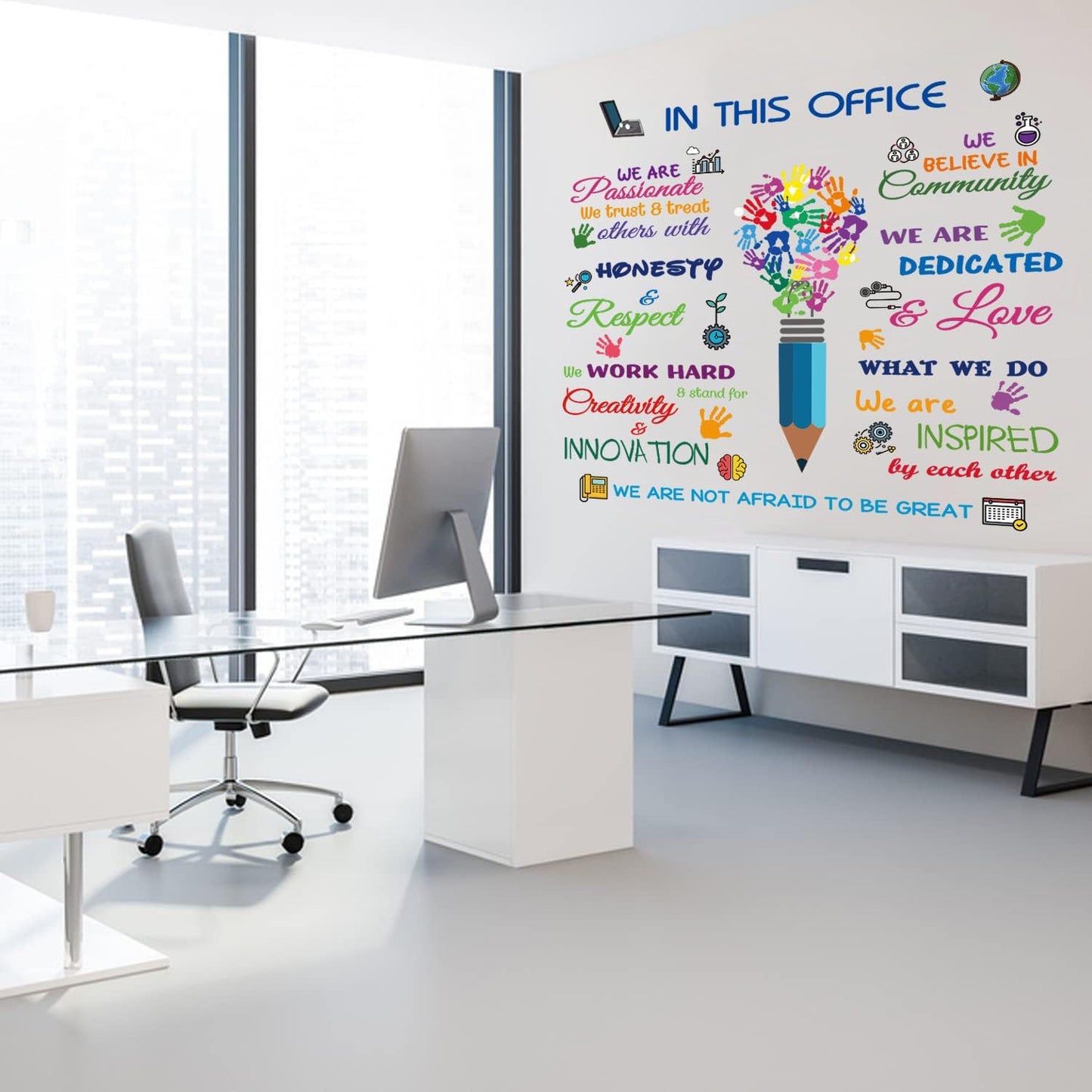 Datesno Inspirational Quotes Wall Decals - Positive Sayings Peel and Stick Wall Art Stickers for Office, Bedroom, Living Room Decor - Motivational Wall Sticker, Black