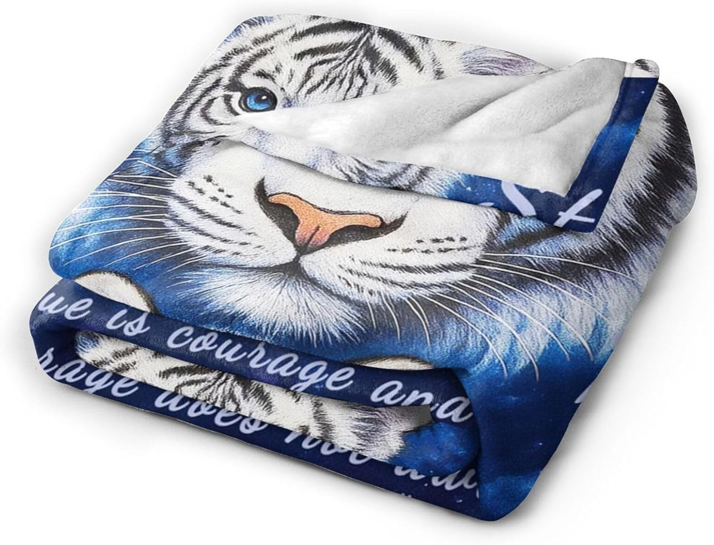 Tiger Blanket Inspirational Tigers Throw Blanket Soft Warm Cozy Fleece Fuzzy Plush Flannel Blankets Gifts for Girls Women Boys Kids Adults 40"X50"