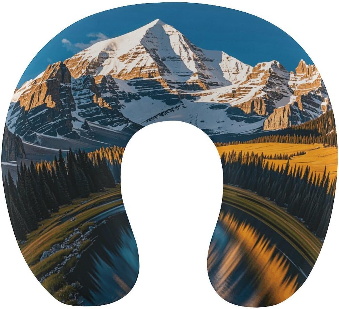 Rocky Mountain Range Neck Pillow Memory Foam U Shaped Pillows Portable Pillows for Shoulder Travel Head Support Pillow with Concealed Zipper for Airplane Car Home Office