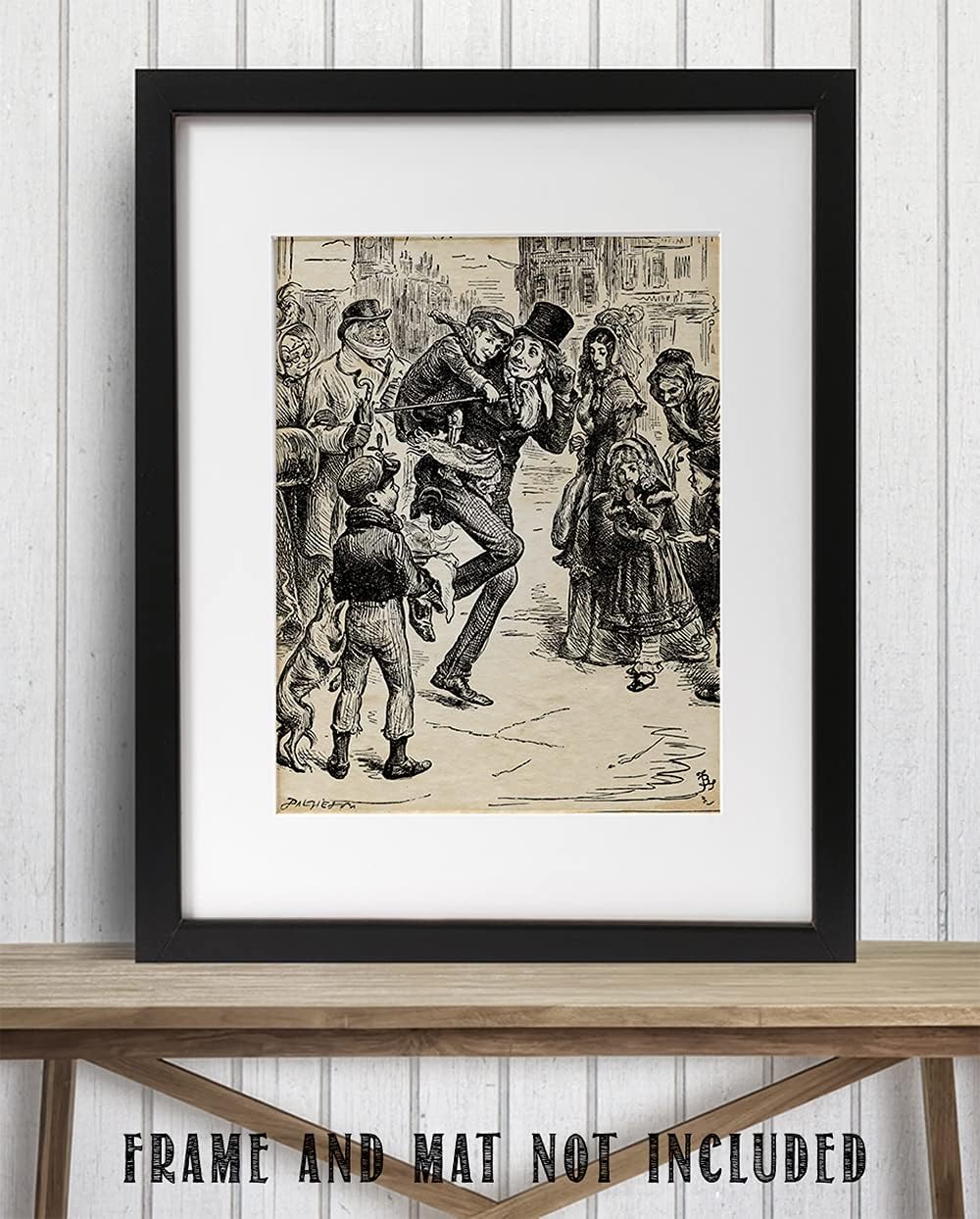 Charles Dickens' Scrooge Illustration from A Christmas Carol Vintage Art 11x14 Unframed Poster - Victorian Scene Wall Decor, Classic Holiday Scene Art Print for Christmas Decor, Library & Reading Nook