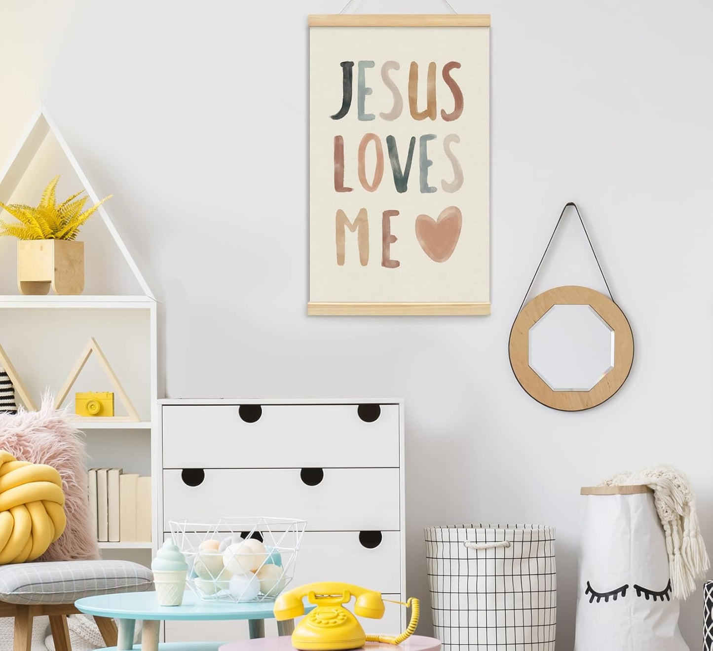 foedor Christian Jesus Decor Wall Art Posters Framed,Bible Verse Child of God Boho Decoration for Nursery Baby Kids Bedroom,Christian Decor for Church Newborn Baby Room Home School 16x24 Inch,Set of 2