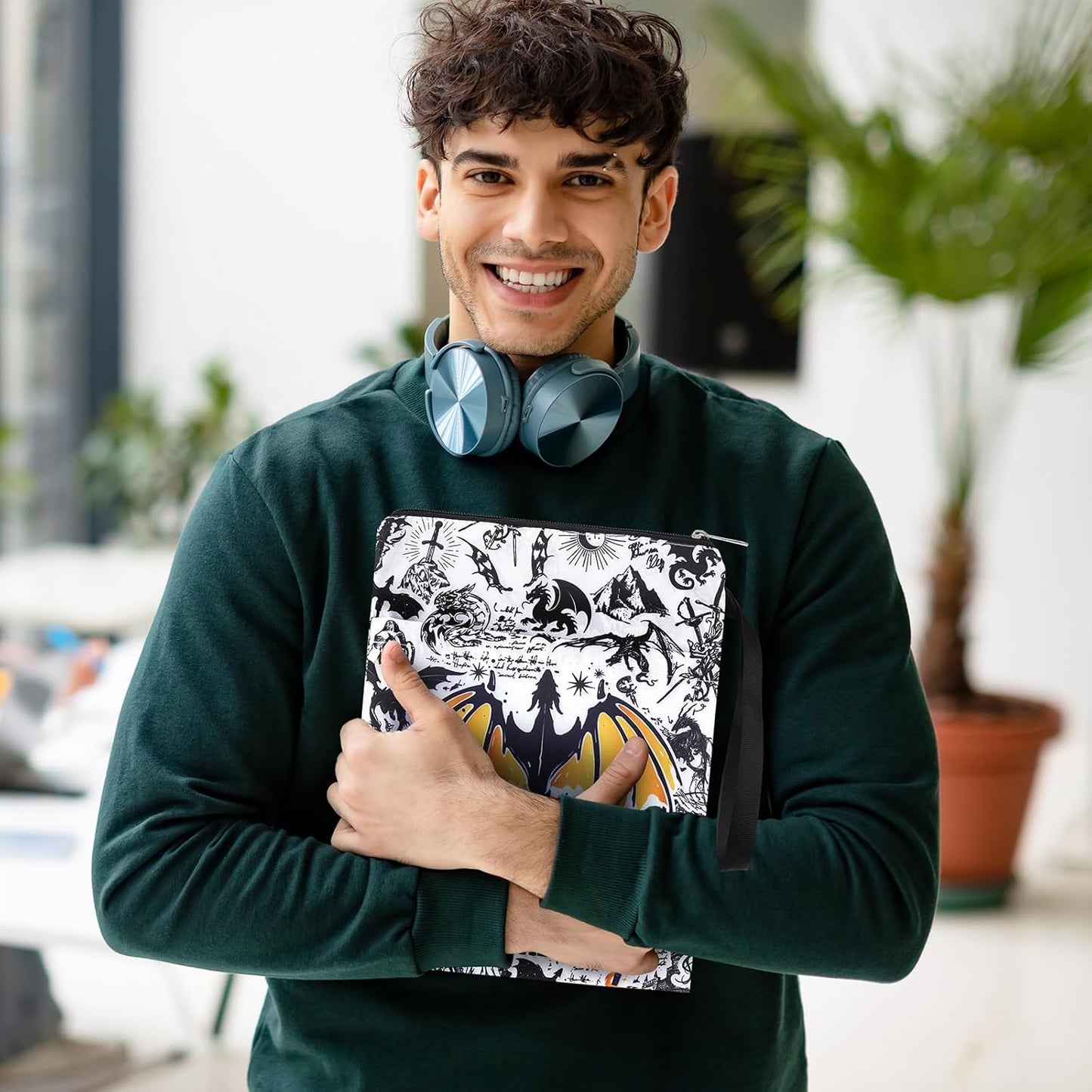 Fourth Wing Book Sleeve - Dragon Paperback Books Cover Protector Waterproof Pouch Bookish Gifts for Bookworms Reading Lovers Novel Merch Reader Accessories Christmas Gift for Women Teacher