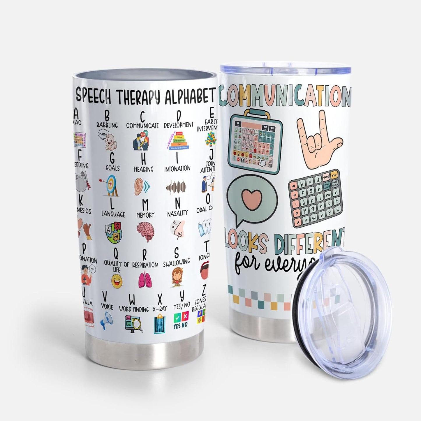 Speech Therapy Stainless Steel Tumblers - Speech Therapy Gift - SLP Gift for Speech Language Pathologists and Therapists - Speech Pathologist Gifts (Design 2)