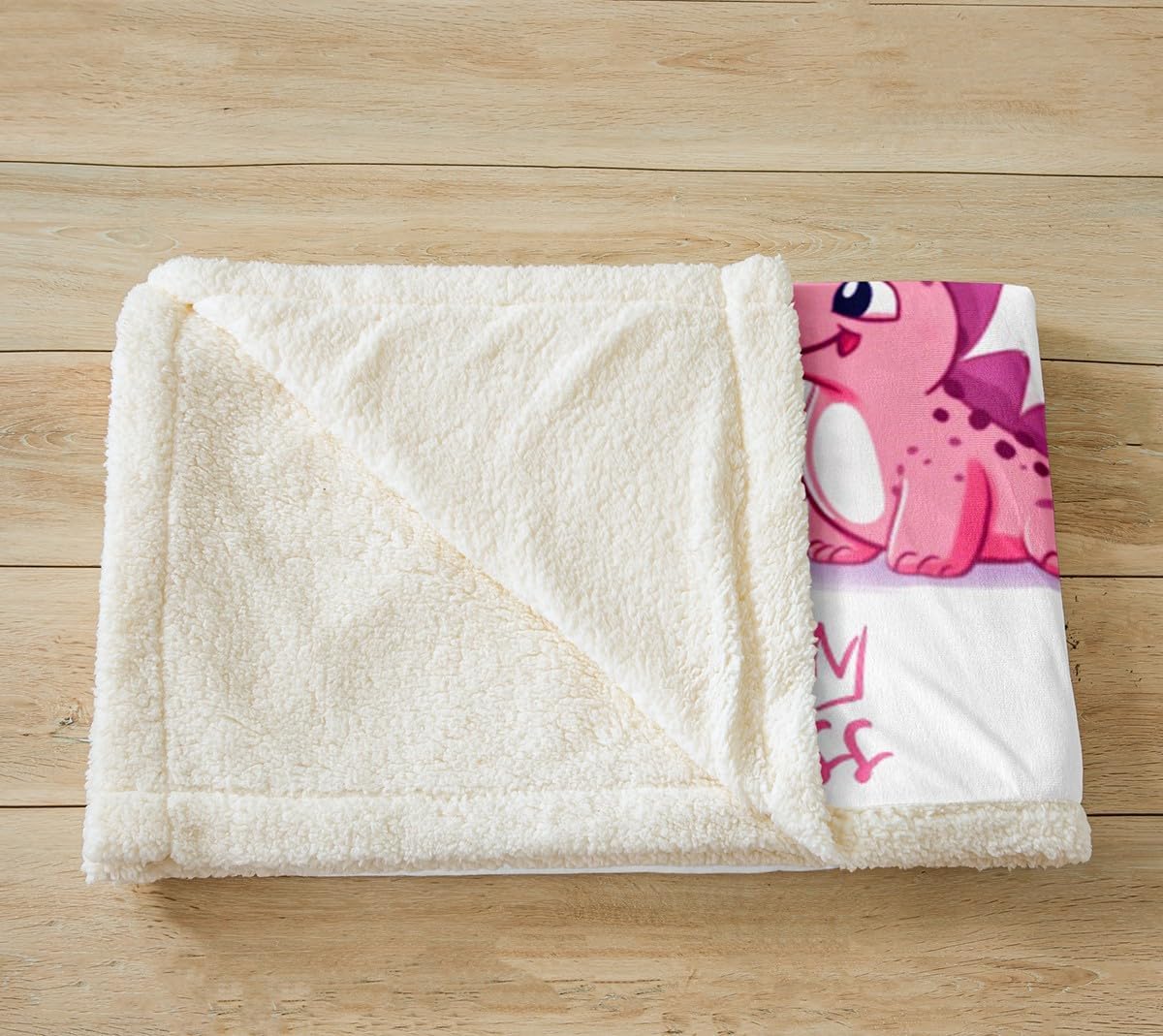 Dinosaur Girls Pink Dino Fleece Throw Blanket for Bed Sofa Couch Kids Cute Cartoon Jungle AnimalsPattern Sherpa Blanket Room Decor Baby 30"x40" Soft and Cozy Fuzzy
