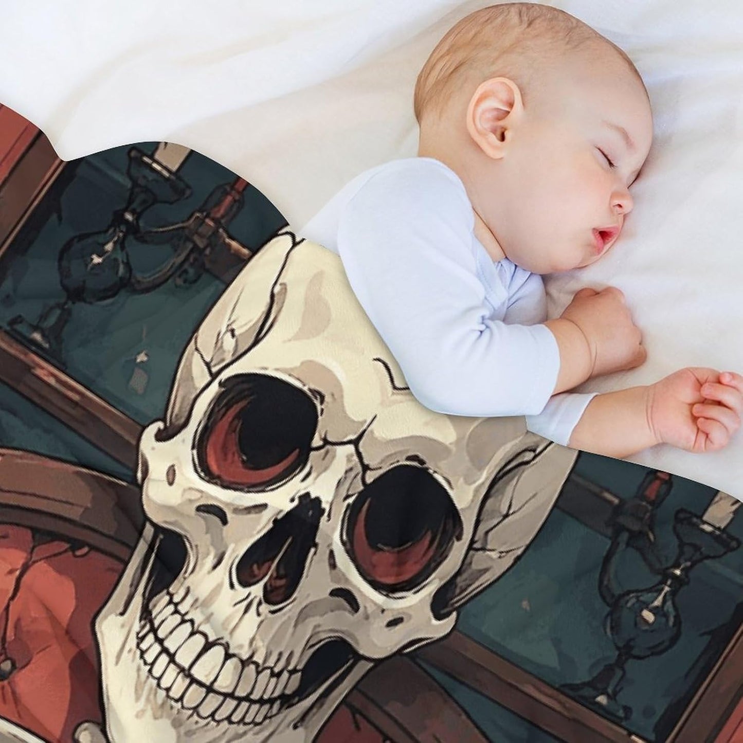 Flannel Throw Blanket for Couch Bed Lightweight Soft Skeleton Reading Thick Throw Blanket Super Cozy Warm Blanket for Sofa All Season Use 55"x70"