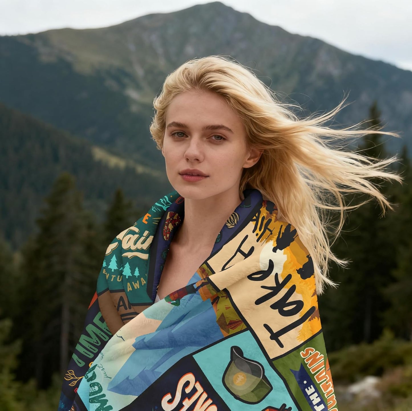 Amonee-YL Hiking Gift Blanket 50"X60", Hiking Gifts for Women Men, Gifts for Hikers, Outdoor Adventure Mountain Gift, Christmas Birthday Presents for Hikers