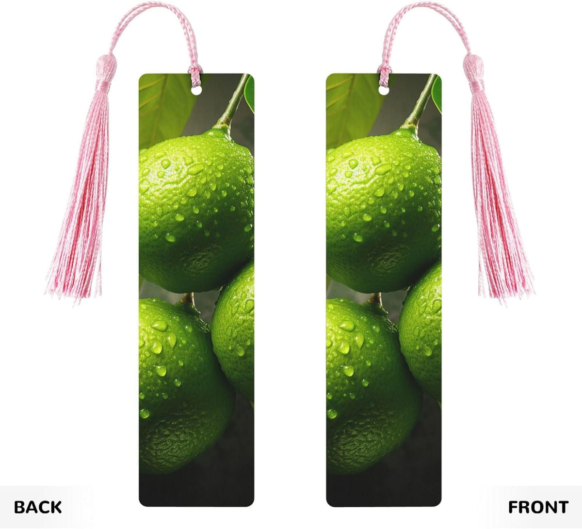 Sour Citrus Bookmarks Gifts for Women Men, Wooden Bookmarks for Book Lovers, Vintage Book Marks Ornaments with Tassel, Unique Personalized Reading Page Markers Pink