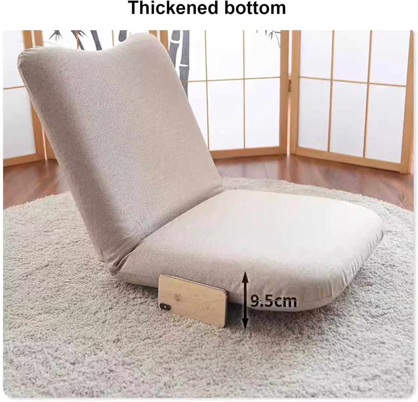 Floor Chair with Back Support 5 Adjustable Position Portable Floor Chair Folding Meditation Chair Ergonomic Lounger Sofa for Gaming Resting Reading,Coffee