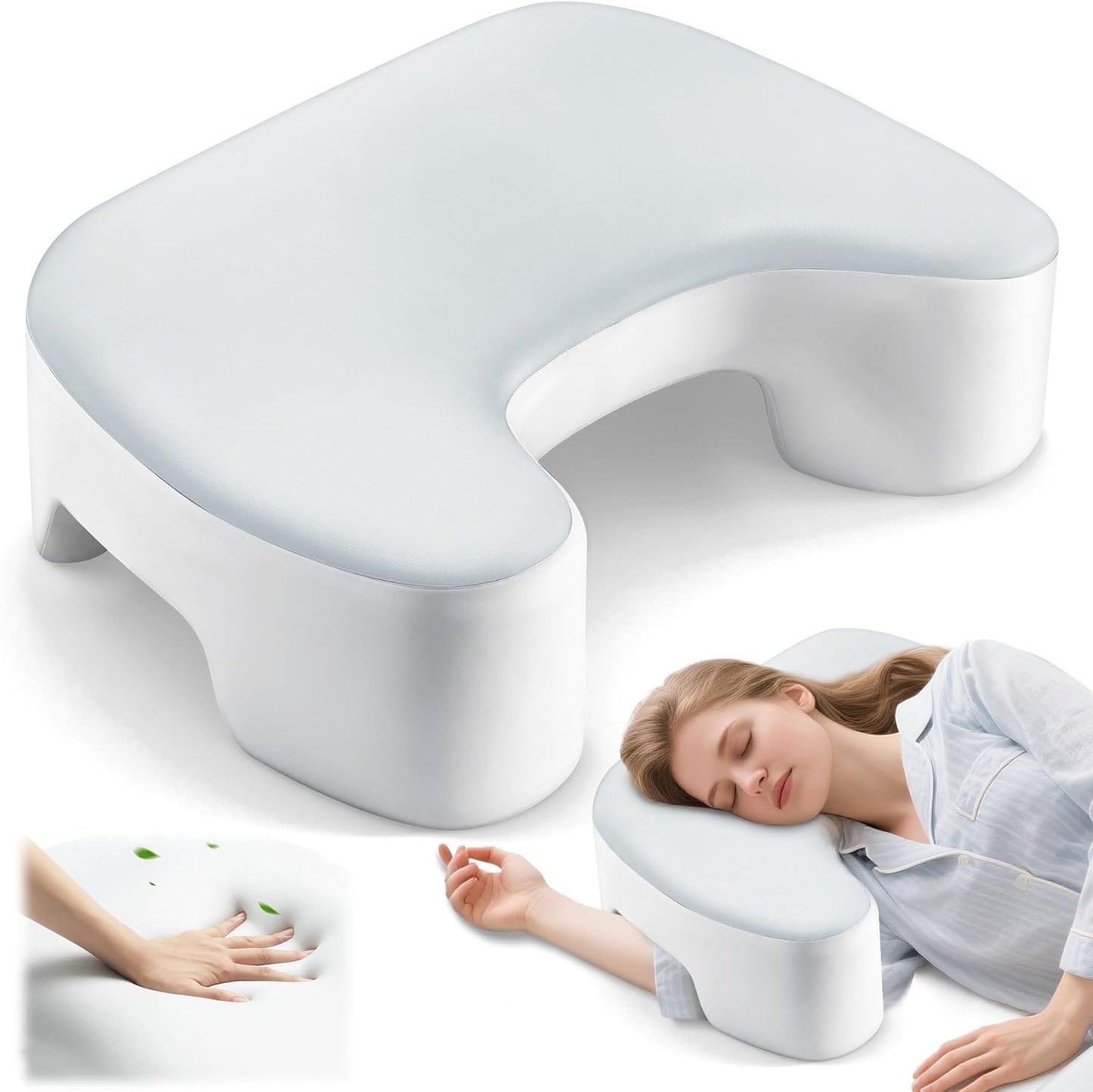 Side Sleeper Pillow with Arm Holes -arm Pillow Ergonomic for Cervical, Neck, Shoulder & Rotator Cuff Pain Relief - ldeal for Side Sleepers Grey