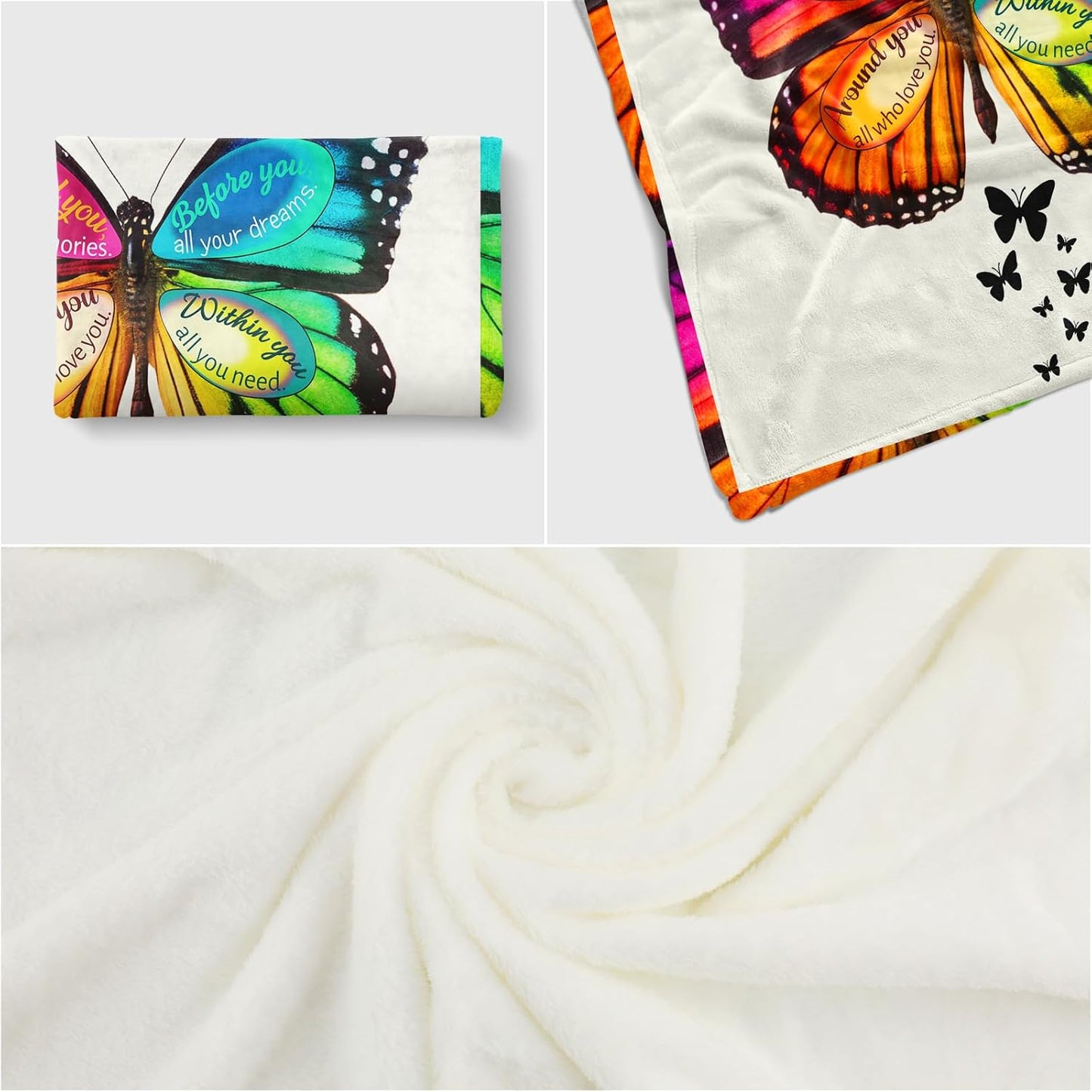 70th Birthday Gifts for Women Christian, Butterfly Christian Throw Blanket, 70 Year Old Bday Gifts for Mom, Grandma, Sister, Friends, Inspirational Religious, 50”X60”