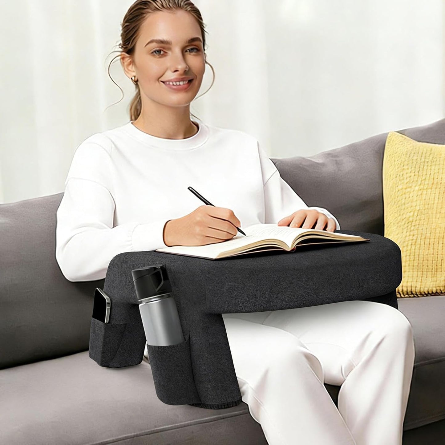 Lap Desk Pillow - Non Slip Ergonomic Large Washable - Bed Cushion Laptop Pillow for Lap - for Working Crocheting Playing Game Sitting Floor Couch Book Laptop Tablet Computer
