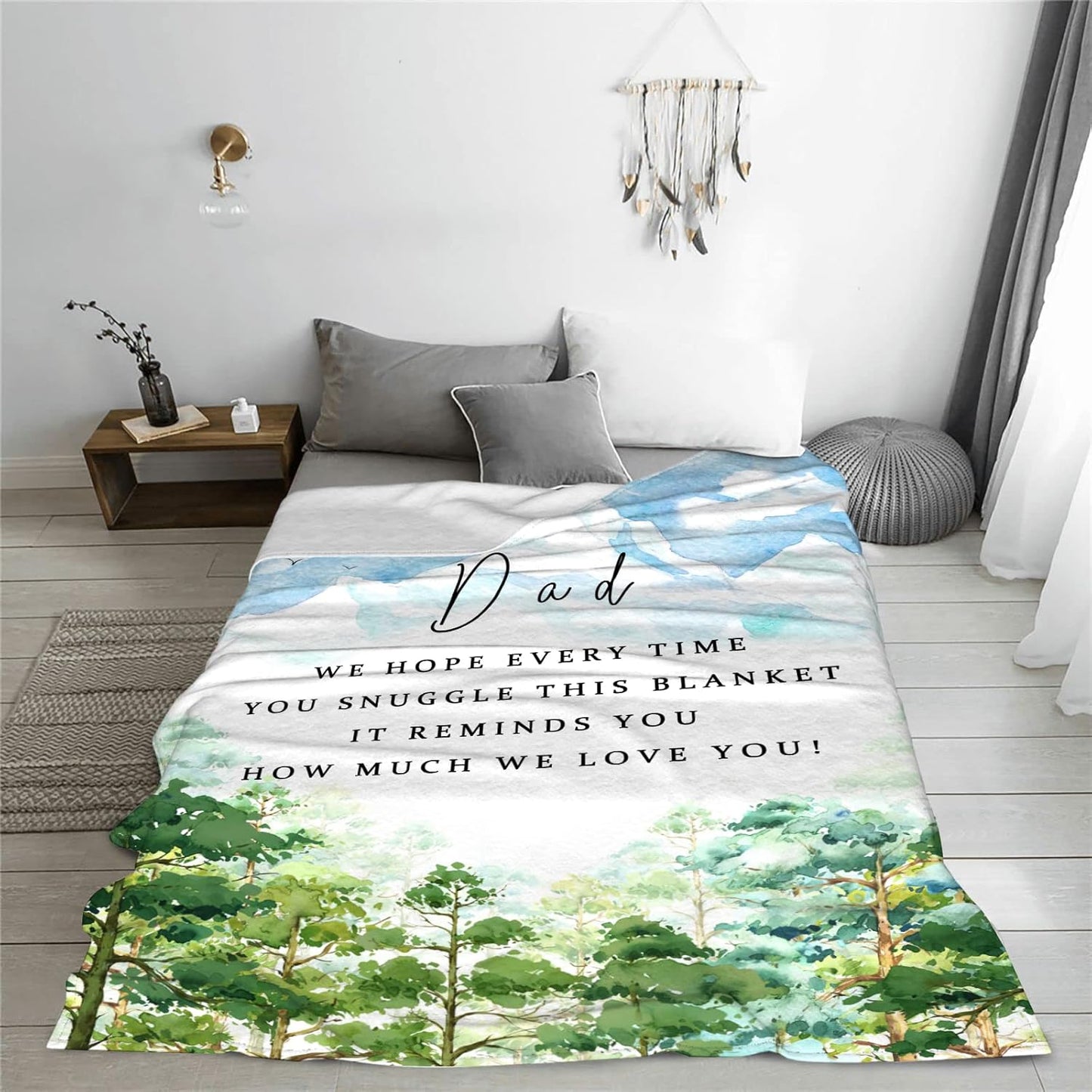 Dad Gifts Fathers Birthday Gift, Dad Blanket from Daughter Son, Birthday Gift for Dads, Soft Flannel Throw Blankets for Sofa Couch Bed 60" x 50"