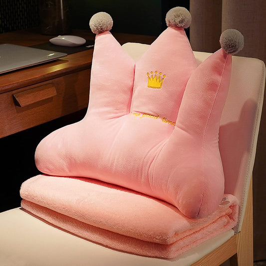 Bed Rest Reading Pillow with Arm,Wedge Adult Backrest Lounge Cushion,Back Lumbar Support Cushion for Sitting Up in Bed/Couch（Optional Blanket） (Color : H with Blanket, Size : 50 * 45CM)