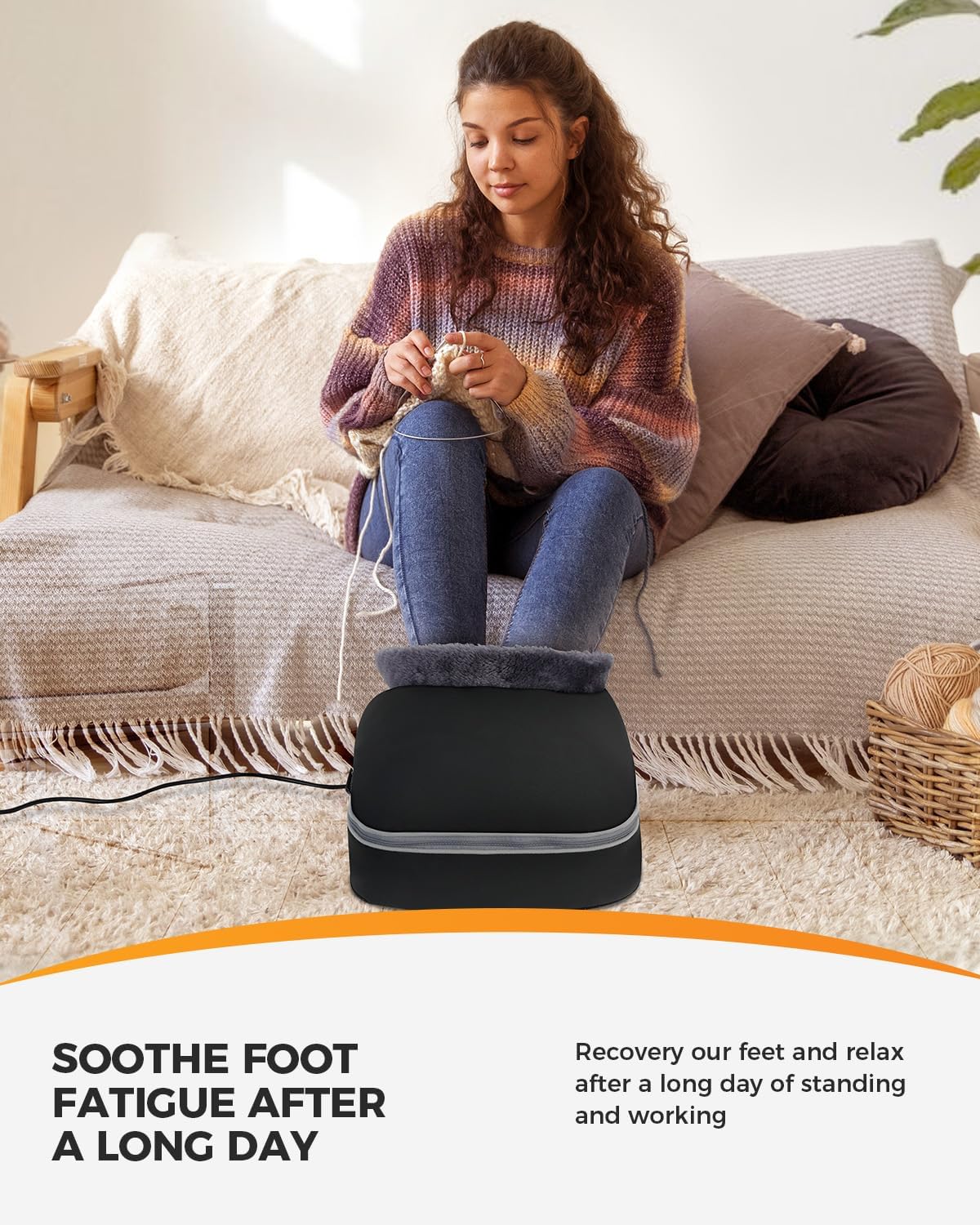 CooCoCo Shiatsu Foot Massager with Heat - Gifts for Men, Women, Kneading Feet Massager Machine Cushion or Foot Warmer, Massagers for Back and Foot Relief