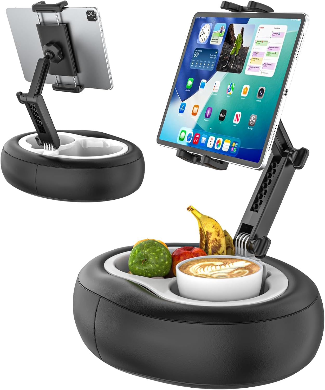 Koalsels Tablet Pillow Stand for Sofa, Bed, Lap, Couches, Kindle Pillow Stand with Detachable Base Snack Bowl, Compatible with Kindle, iPad mini, Air, Pro, Galaxy Tab, 4-12.9” Tablets
