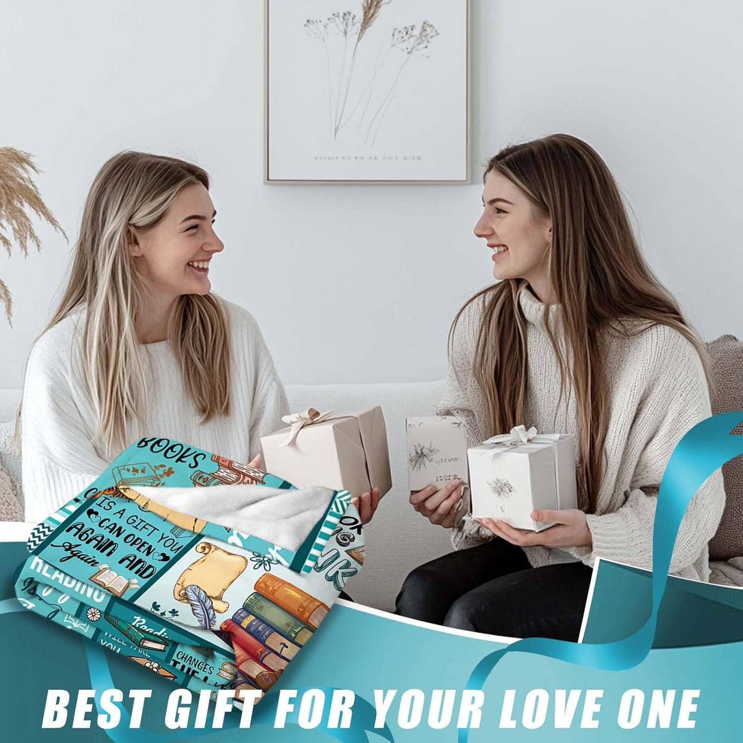 Book Lovers Gifts for Women, Librarian Gifts for Reader, Just a Girl Who Loves Book‘s Blanket Gifts for Reading Lover Bookish, Gift on Christmas Birthday Graduation, Reading Blanket, 50"X60"