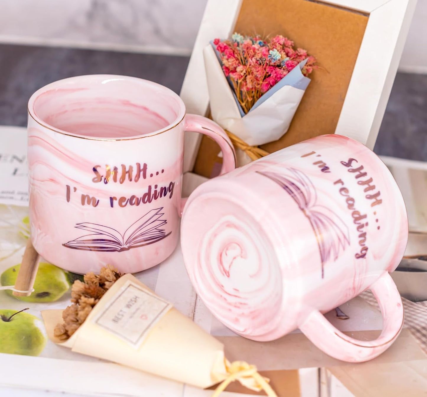 Book Lovers Gifts for Women - Funny SHHH I'm Reading Mug - Birthday Mothers Day Christmas Bookish Gifts For Bookworm Readers Writers Librarian Bookaholic Friends -Cute Ceramic Coffee Mug 11.5oz