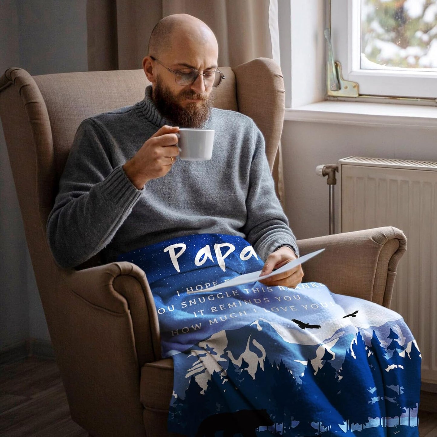 Papaw Gifts from Grandkids, Gifts for Papaw Throw Blanket 60 x 50 Inch, Papaw Gifts for Birthday, Gift for Grandpa from Grandchildren, Papaw Gifts for Christmas from Grandson Granddaughter