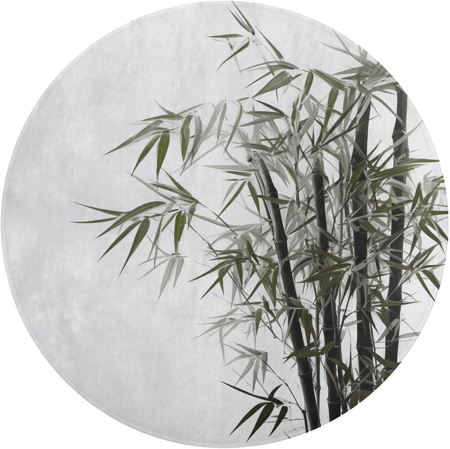 Round Small Area Rug, Asian Plant Print Circle Rugs, Non Slip Washable Floor Mat, Soft Throw Rug for Living Room, Powder Room Entryway, Bathroom, Bedside, Floor Decor 80 * 80cm