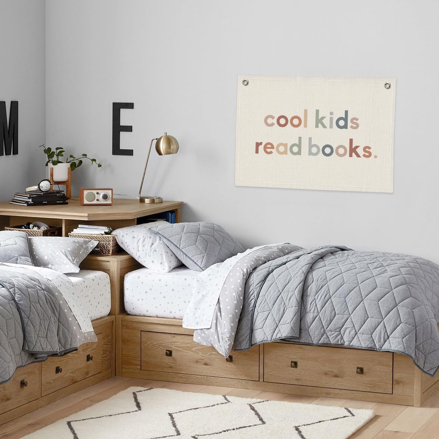 Reading Corner Decor for Classroom, Cool Kids Read Books Linen Canvas Banner, Playroom Read Sign Wall Hanging Flag Decor for Reading Corner Nook 20x30 Inch (Boho)