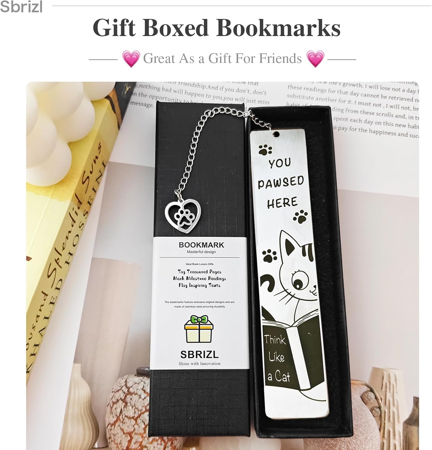 3-Piece Cat Bookmarks for Reading Women - Cute Bookmarks for Kids, Gifts for Cat Lovers,Christmas Cat-Themed Book Accessories for Readers & Book Lovers