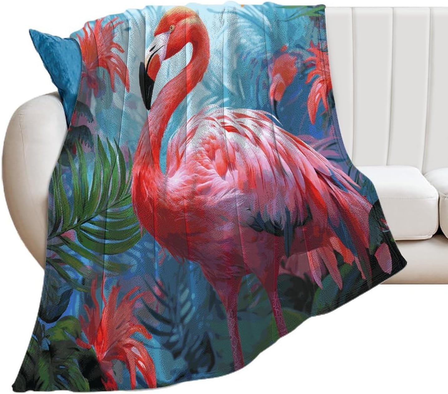 Painted Flamingo Blanket Super Soft Lightweight Throw Blanket Cute Cozy Warm Bed Blanket Decorative Fuzzy Blanket All-Season Home Decor Gift for Sofa Couch Living Room 30"*40"（76 * 100cm）