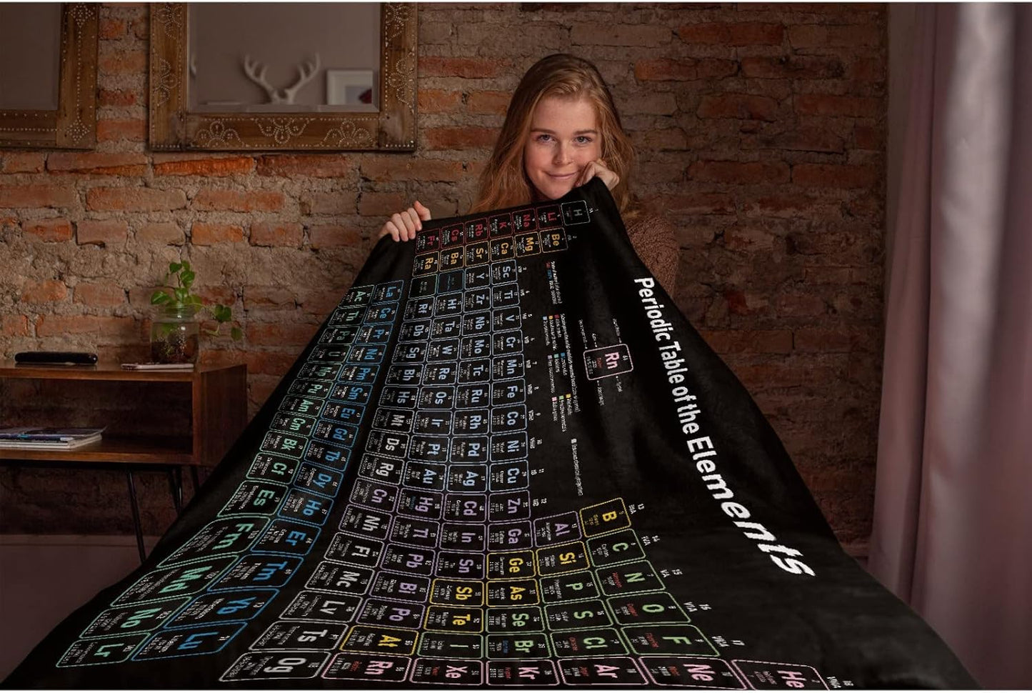 Anuruddha Periodic Table of Elements Blanket Perfect for Bed and Couch Suitable for Sofa or Beds Fluffy Warm Cozy Microfiber Flannel Lightweight Medium (60"x50")
