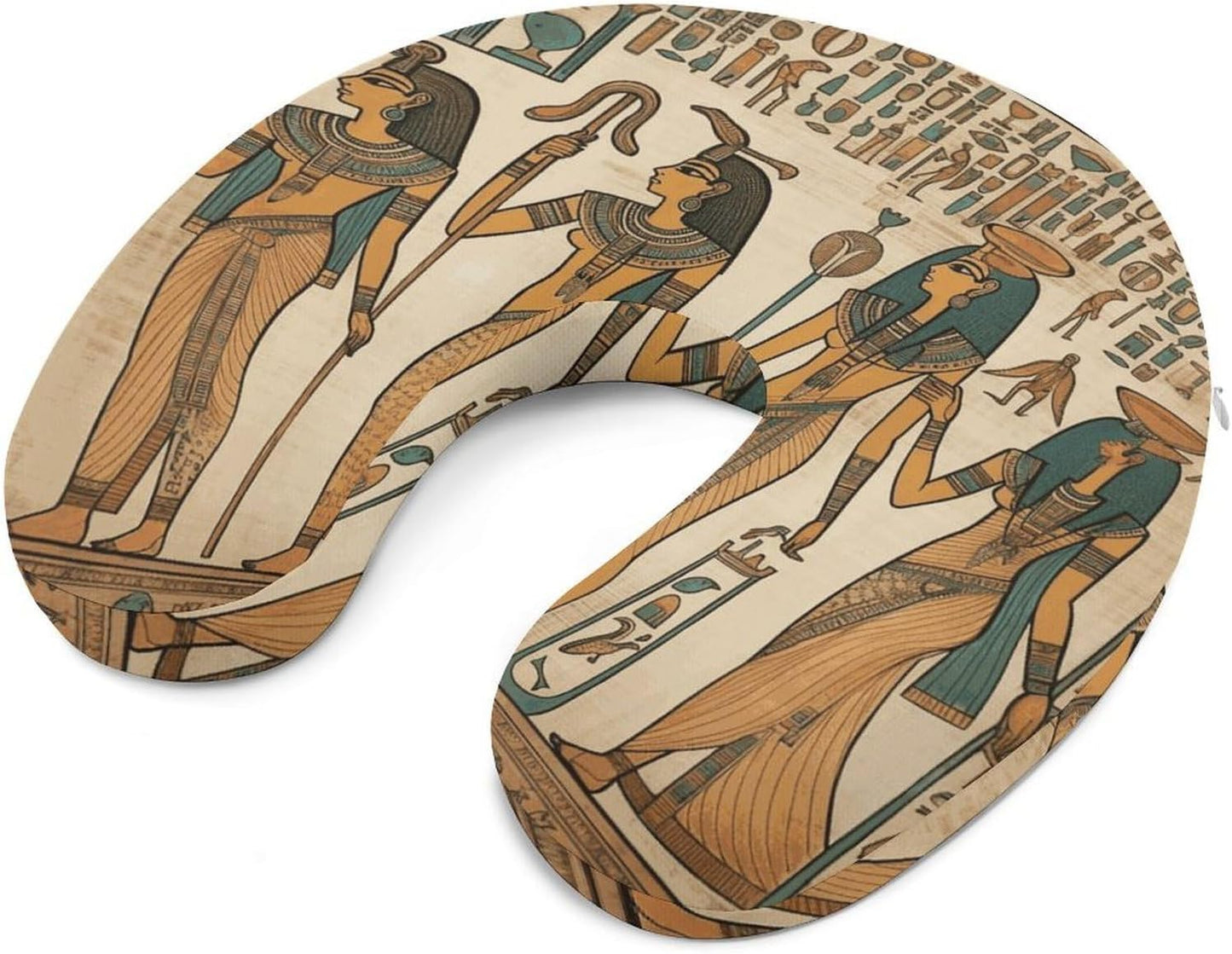 Women in Ancient Egypt Neck Pillow Memory Foam U Shaped Pillows Portable Pillows for Shoulder Travel Head Support Pillow with Concealed Zipper for Airplane Car Home Office
