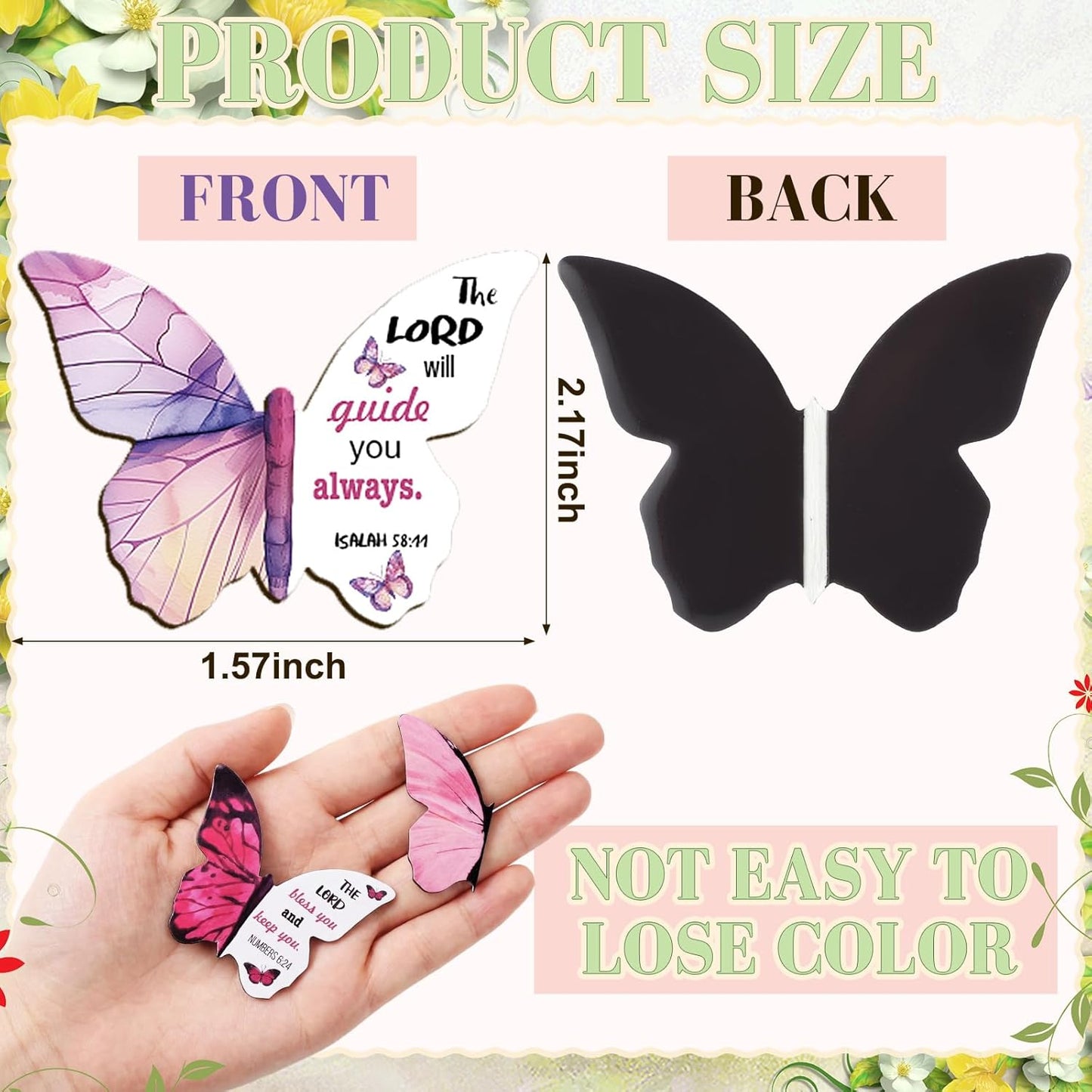 24 Pieces Bible Verse Magnetic Bookmarks Christian Butterfly Magnet Bookmarks Foldable Women Religious Gift for Mother's Day 1.6 x 2.2 In Inspirational Reading Page Markers for School Church