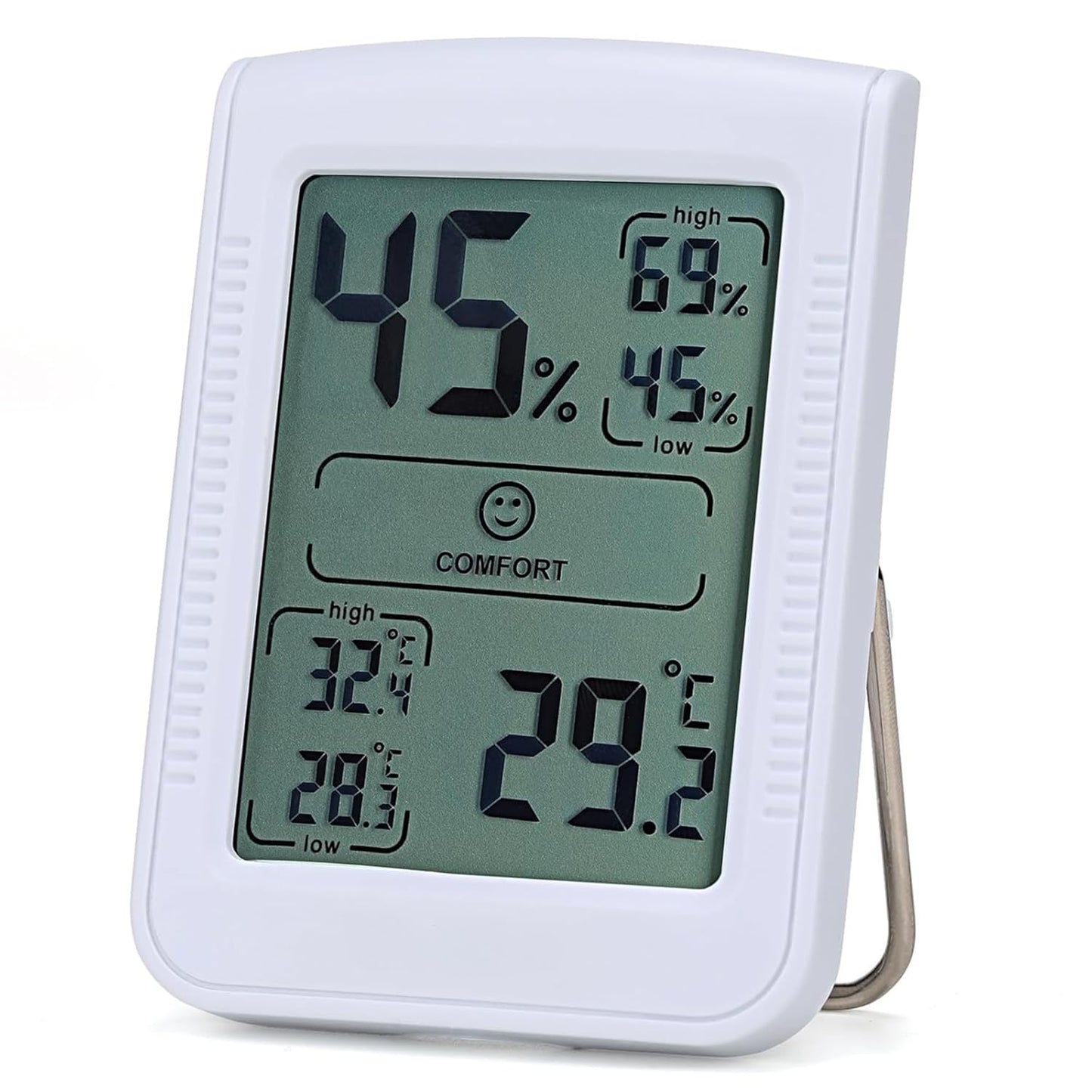 Digital Thermometer Indoor Hygrometer Configure a Precise Temperature and Humidity Monitor with 5-Second Quick Refresh - Quick Feedback and Reminders on Changes in Temperature and Humidity (White)