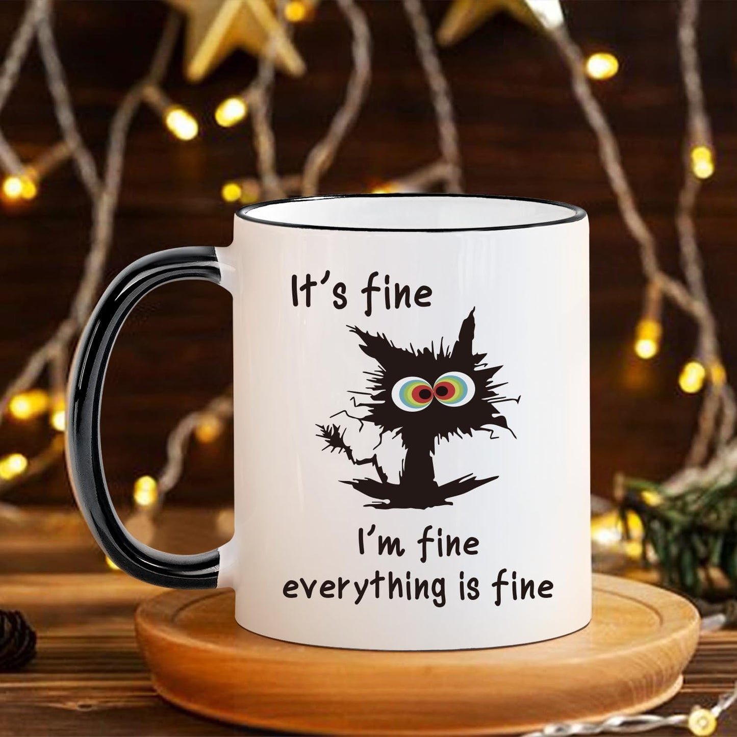 It's Fine I'm Fine Everything is fine - Funny Sarcastic Cat Coffee Mug - Gift for Cat Lovers, Office Novelty Mug for Birthday Christmas, Animal Lover Gift, funny cat mug for women/men -20